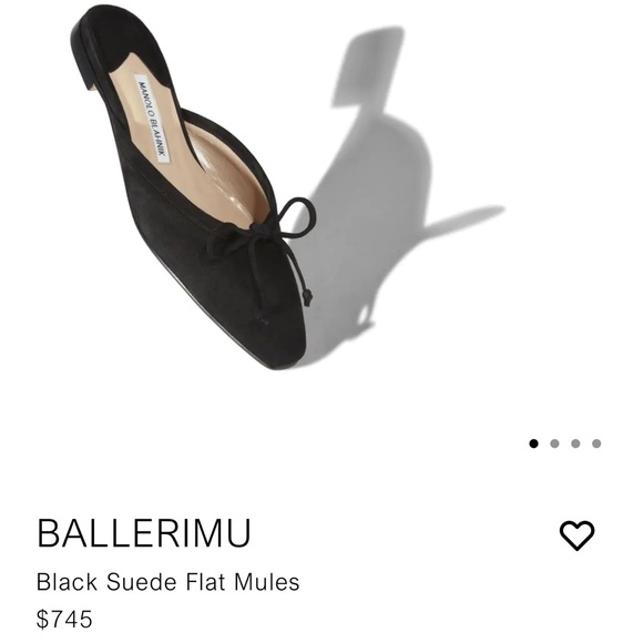 MANOLO BLAHNIK ballerimu mules - black size 39.5 - Picture 9 of 11